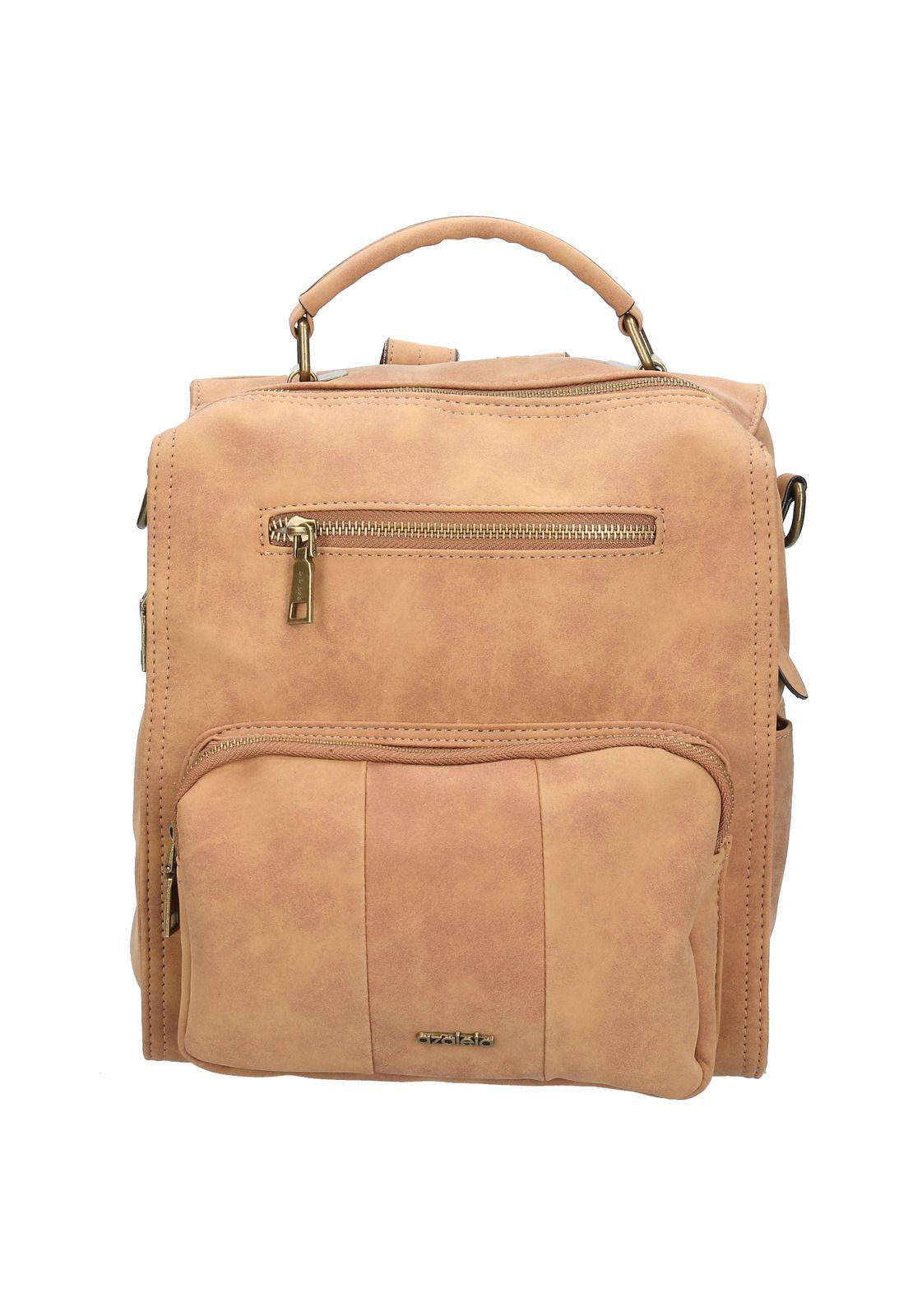 Mochila Convertible Mujer Flora Backbag Café-0