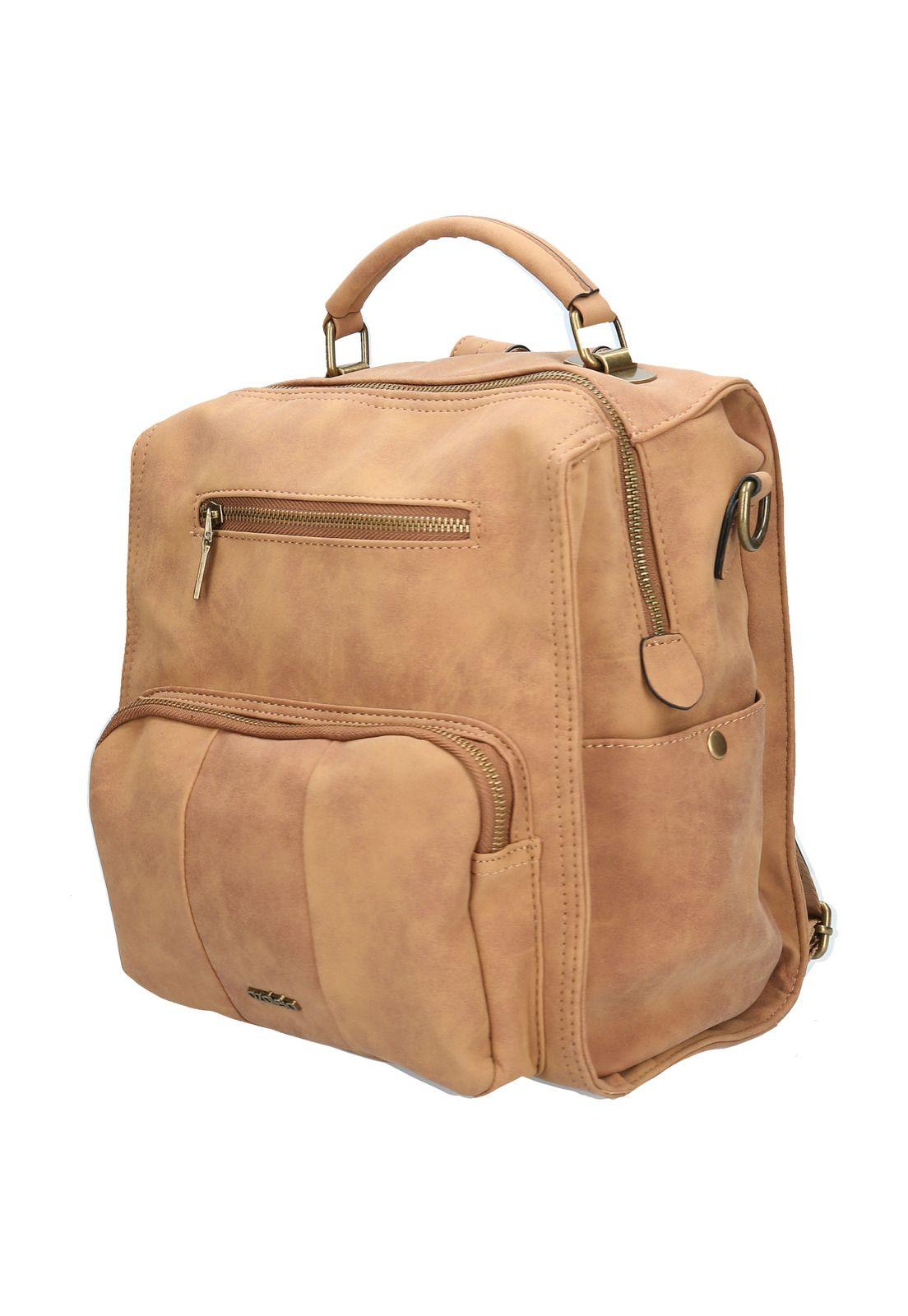 Mochila Convertible Mujer Flora Backbag Café-1