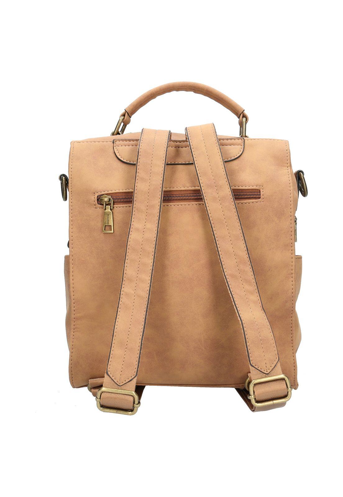 Mochila Convertible Mujer Flora Backbag Café-2