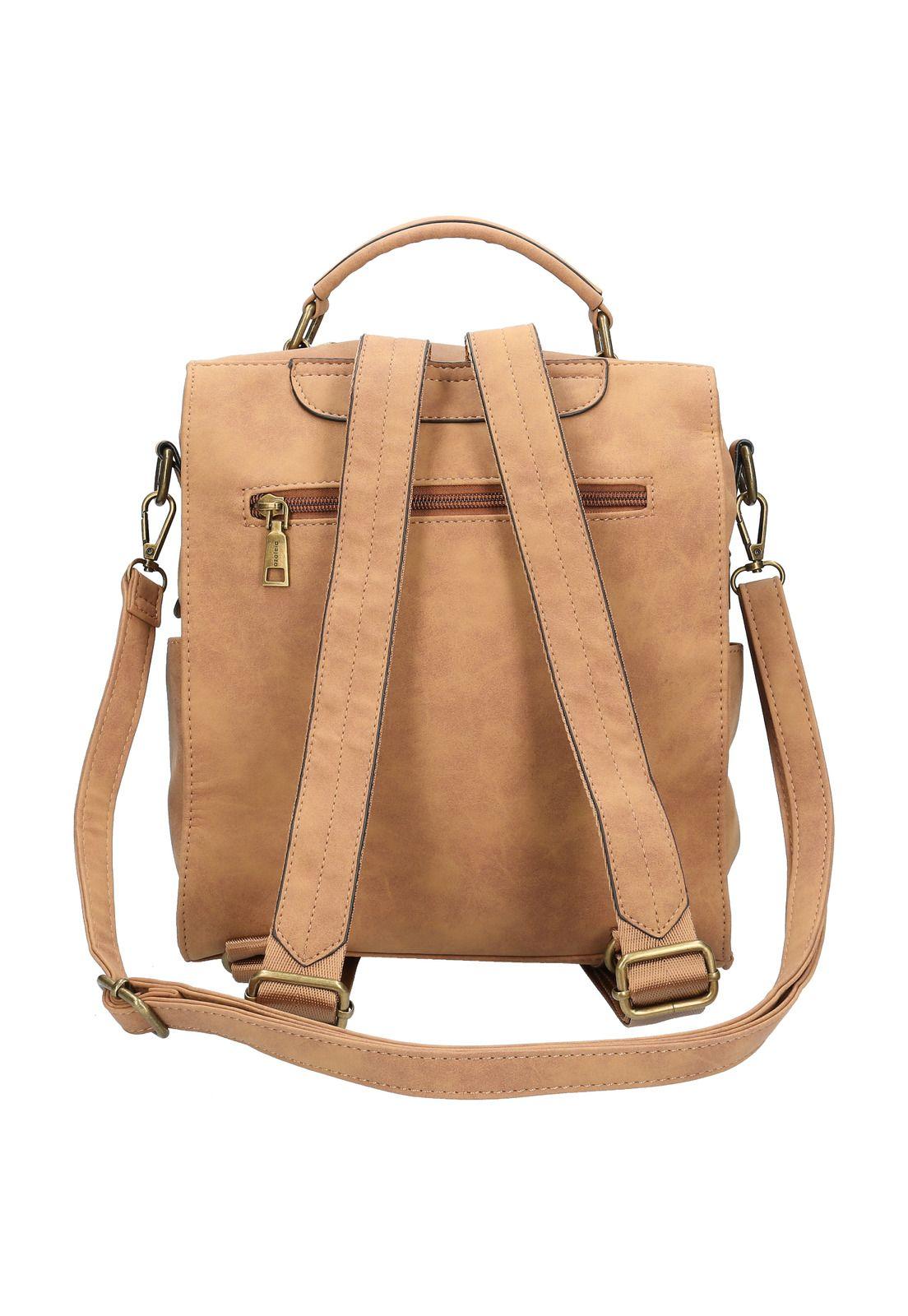 Mochila Convertible Mujer Flora Backbag Café-3