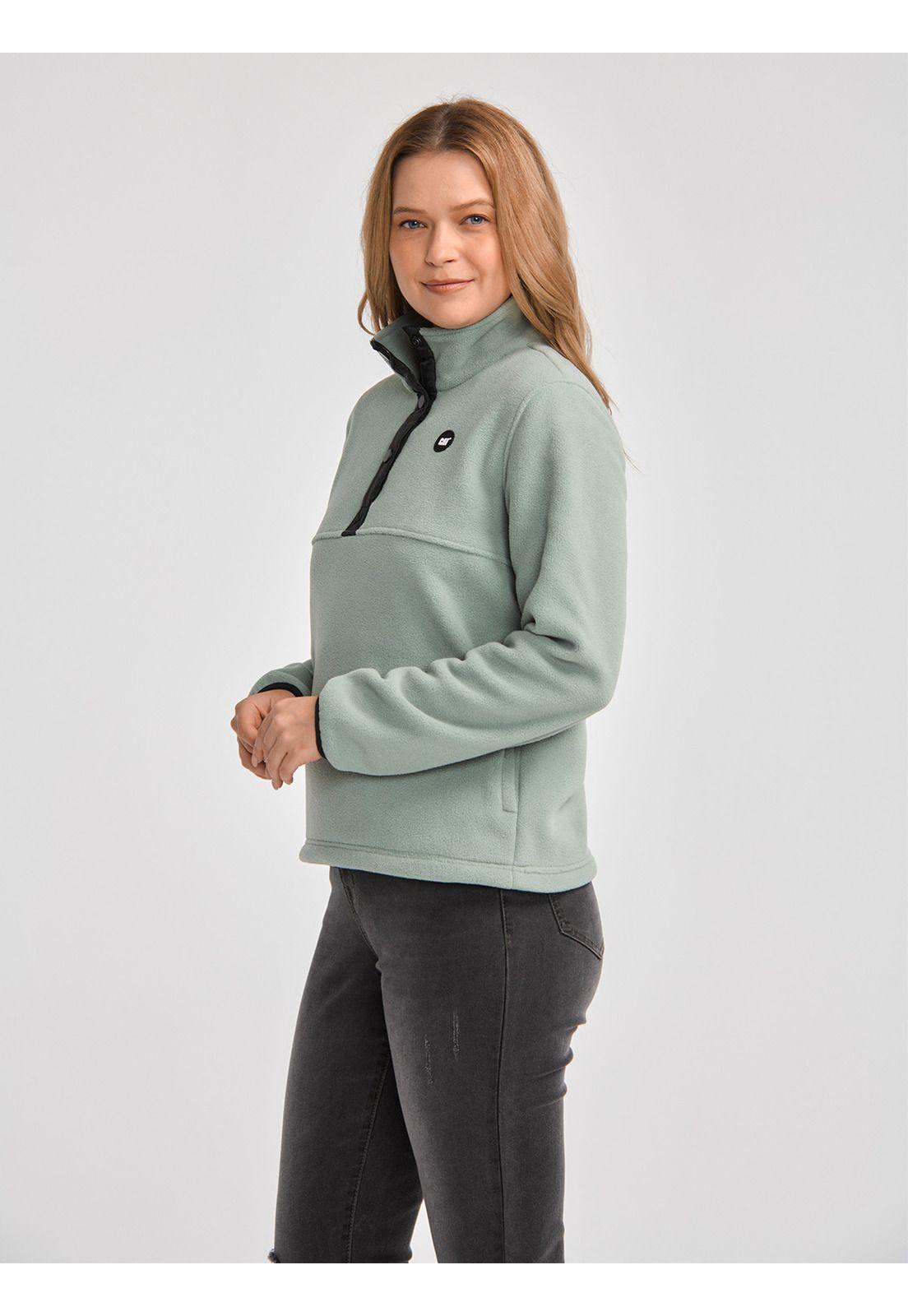 Polar Mujer W Polar Fleece Half Snap PoVerde-1