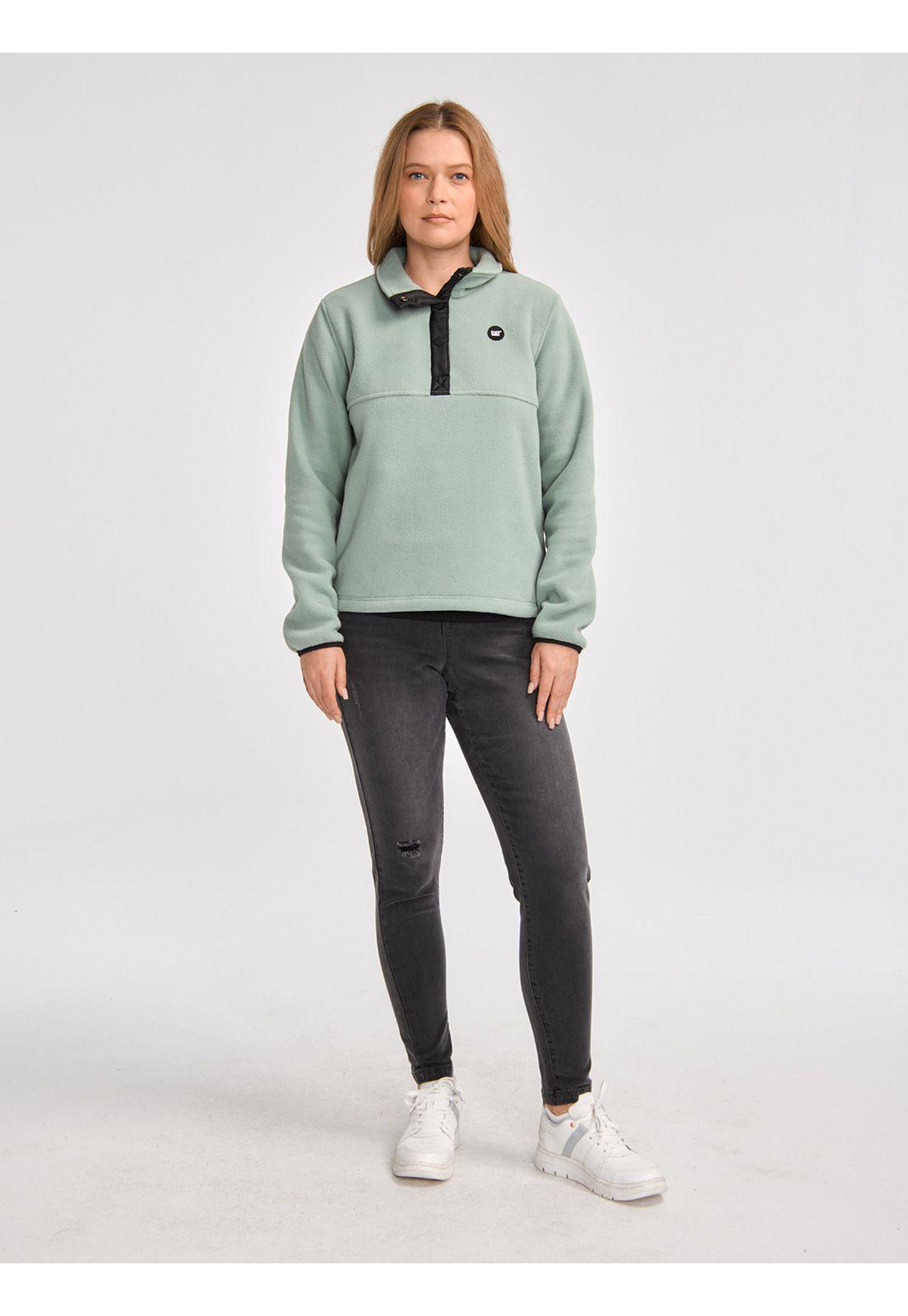 Polar Mujer W Polar Fleece Half Snap PoVerde-5