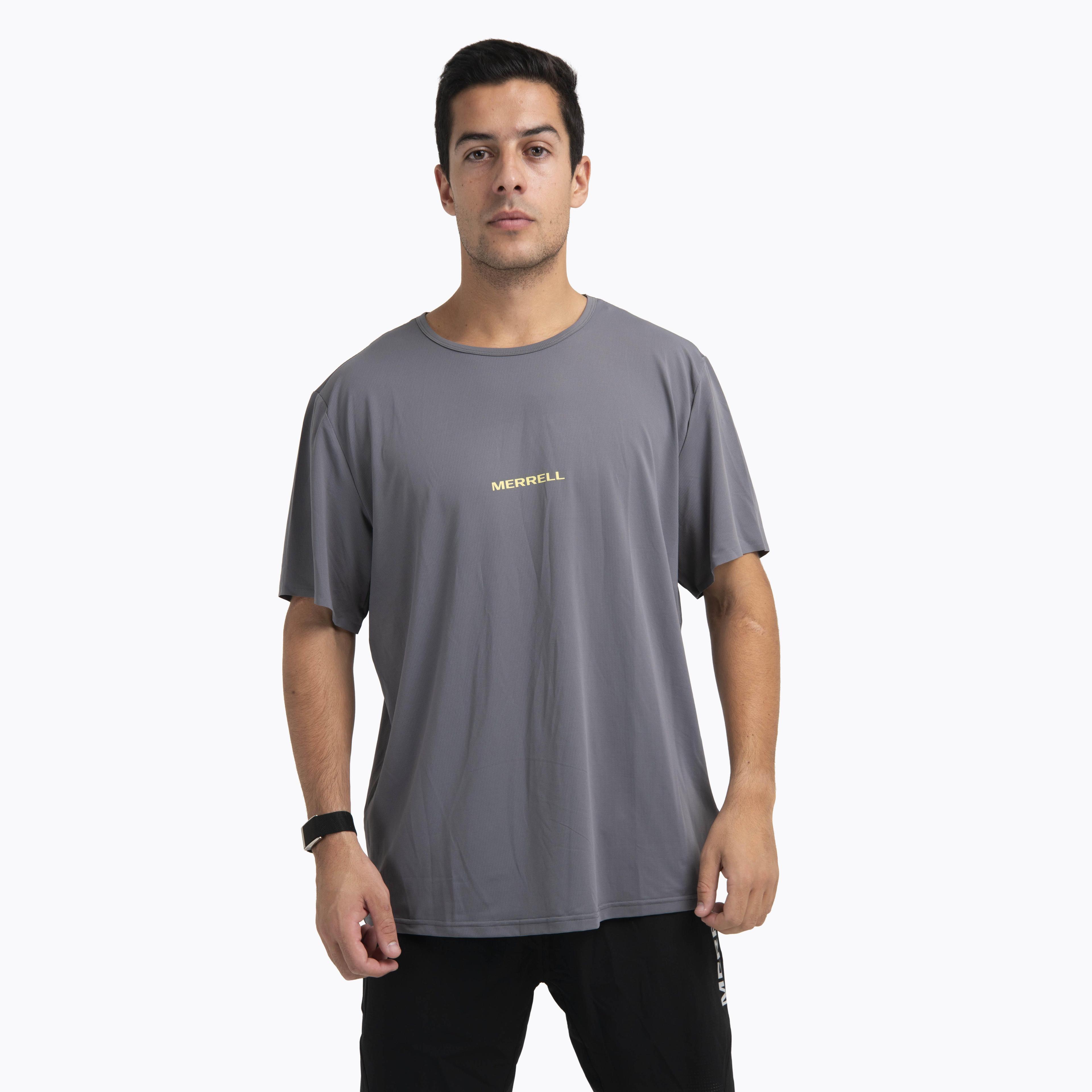 Polera MC Hombre Light Weight Trail Gris Oscuro-0