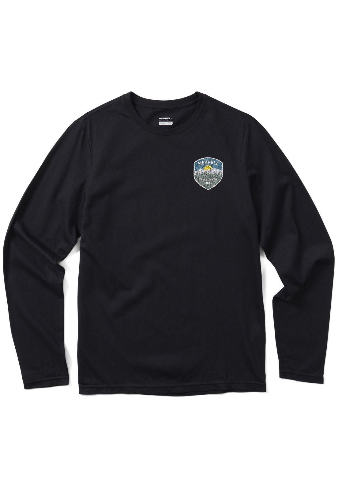 Polera Manga Larga Hombre Trail Badge Azul-0