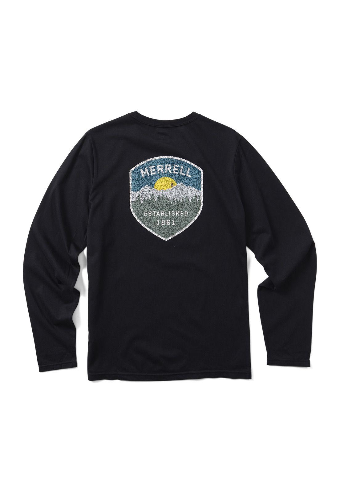 Polera Manga Larga Hombre Trail Badge Azul-1