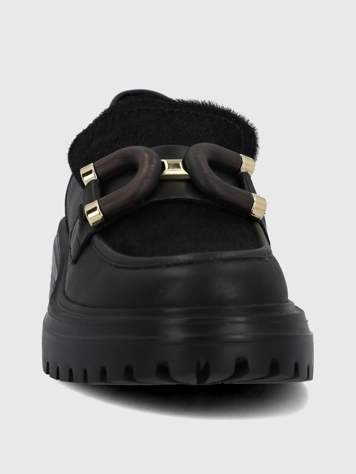 Mocasin Cuero Mujer Botana Negro-3