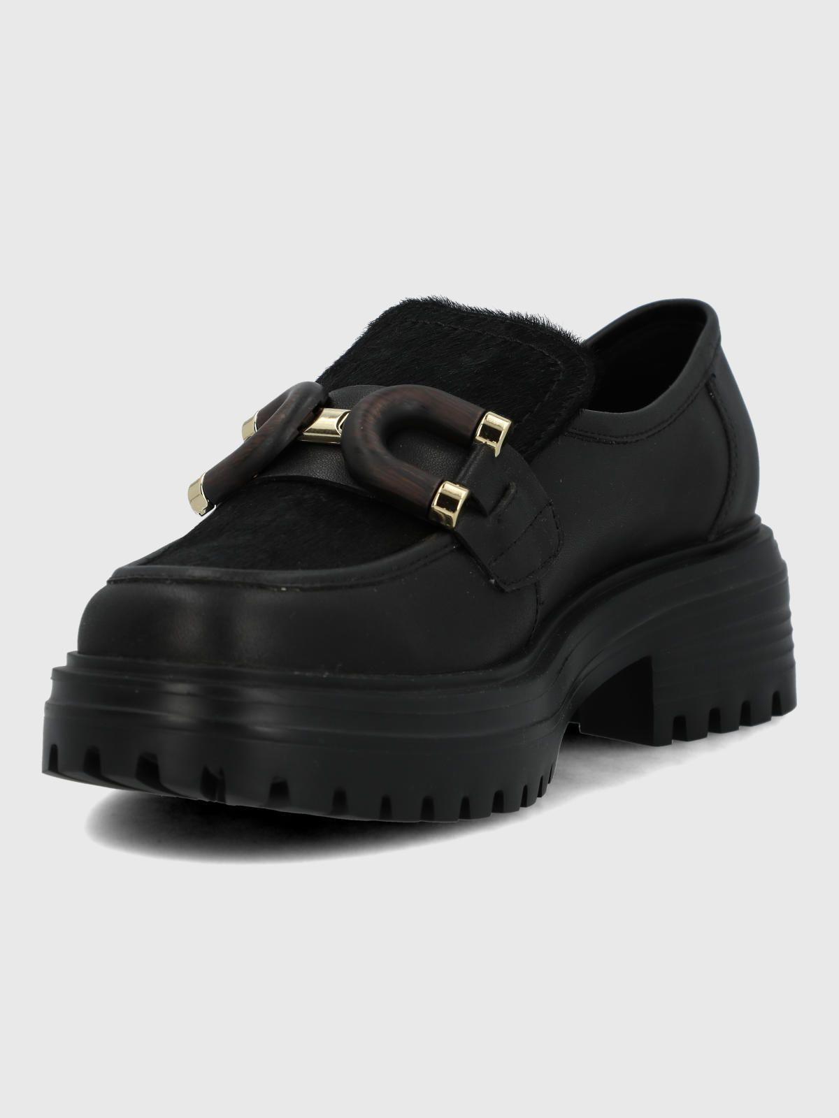 Mocasin Cuero Mujer Botana Negro-5