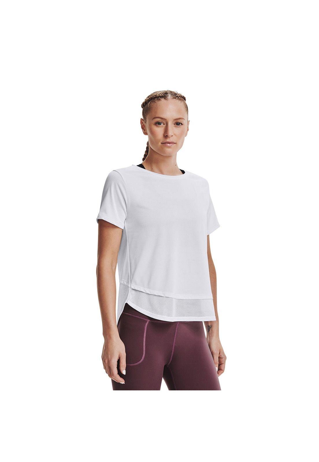 Polera M/C Mujer Ua Tech Vent Ss Blanco-2