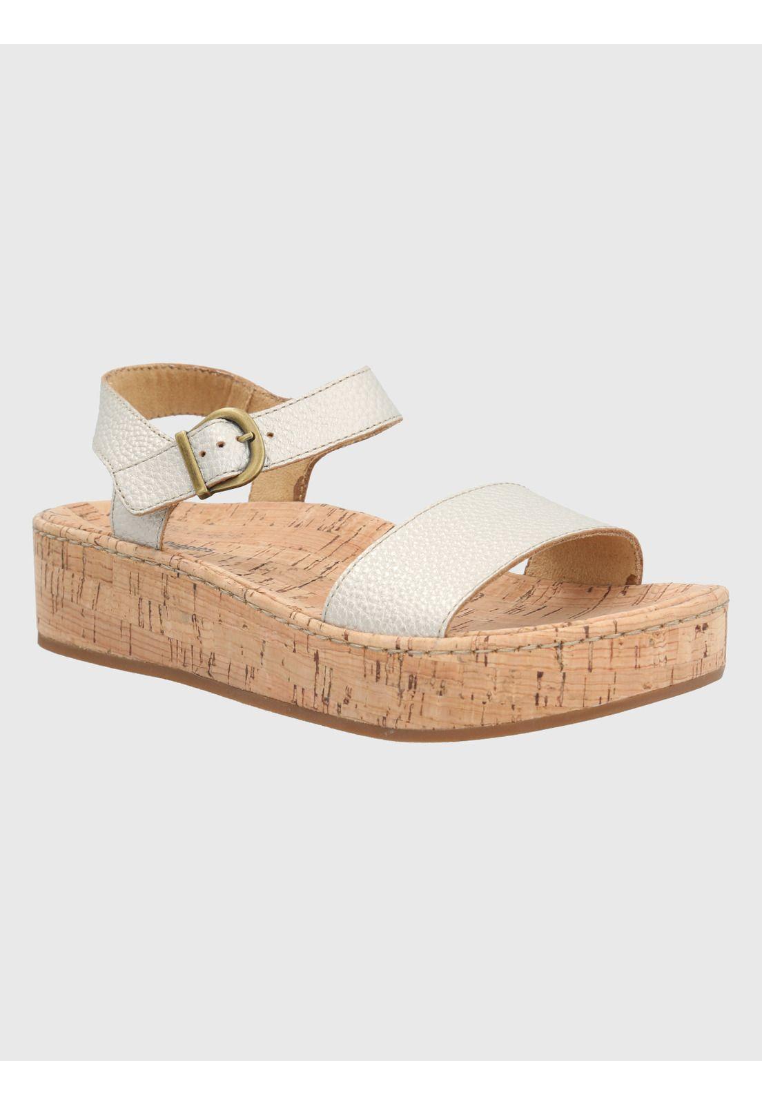 Sandalia Cuero Dorado Mujer Zug -0