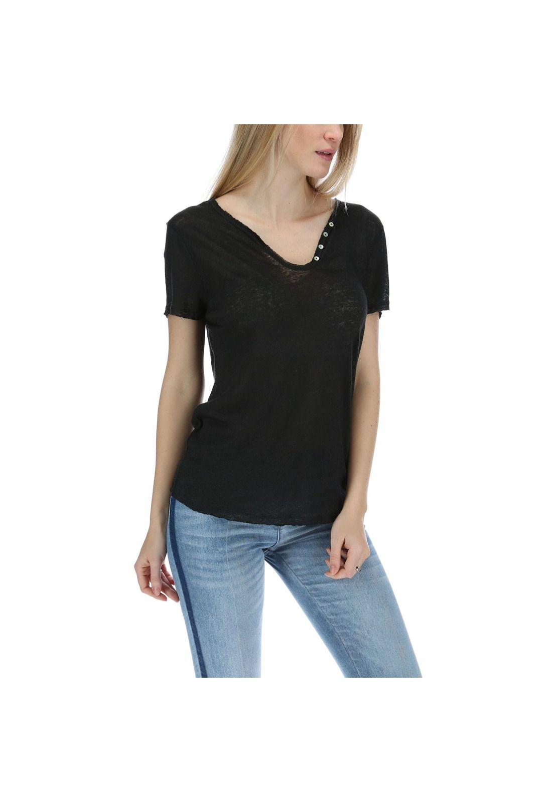 Polera Manga Corta Mujer Rose Negro-3