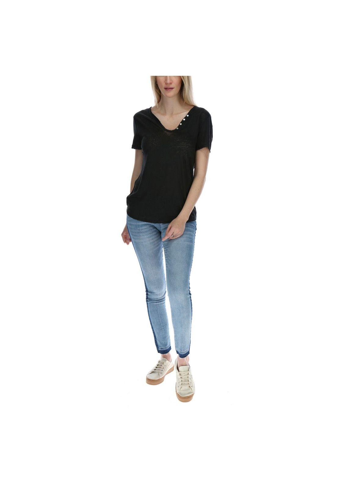 Polera Manga Corta Mujer Rose Negro-4
