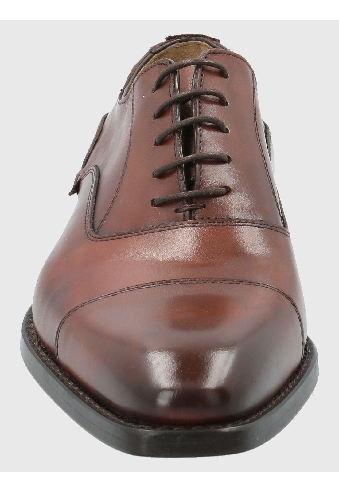Zapato Cuero Hombre Poleone Café-3