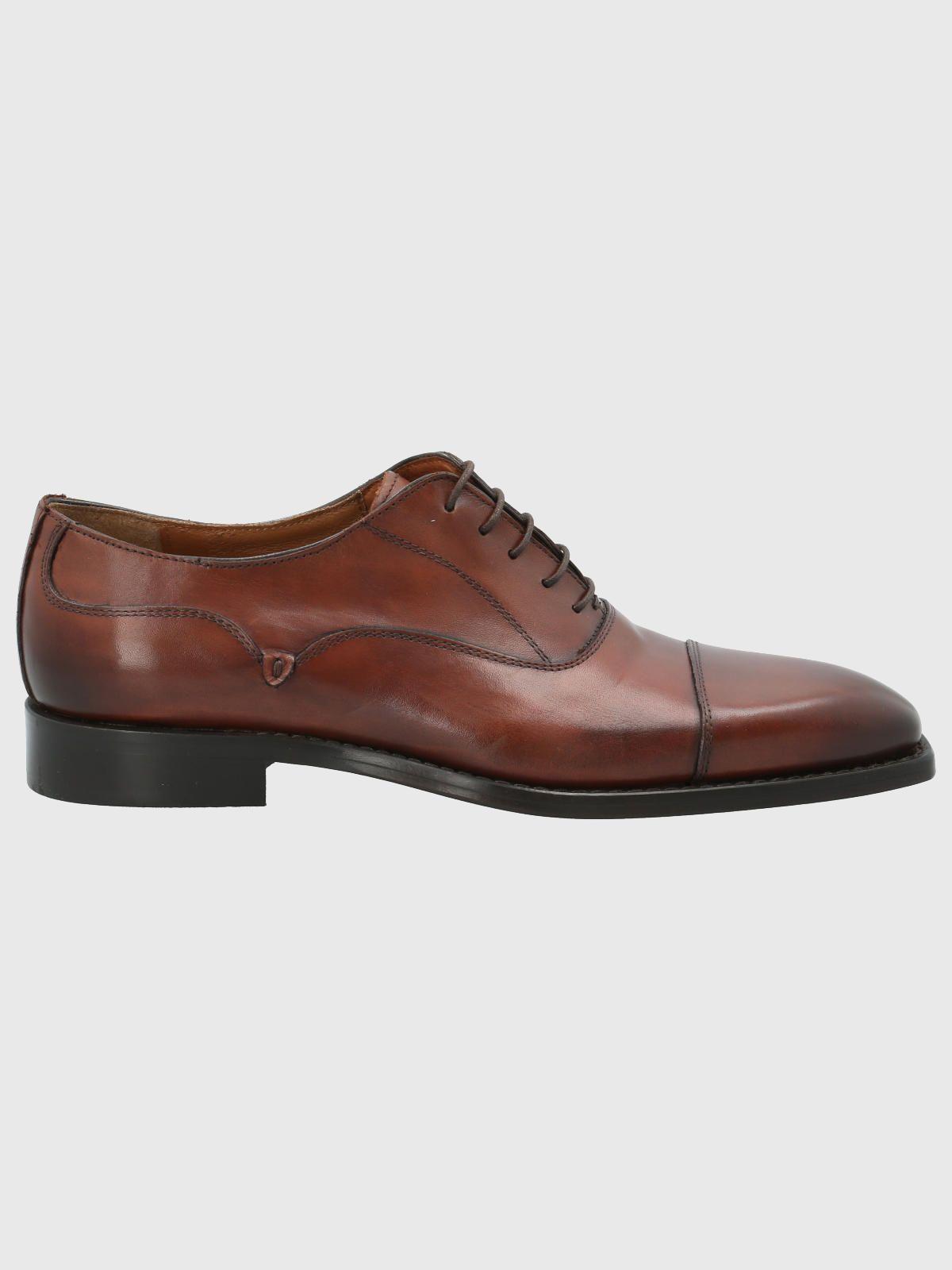 Zapato Cuero Hombre Poleone Café-1