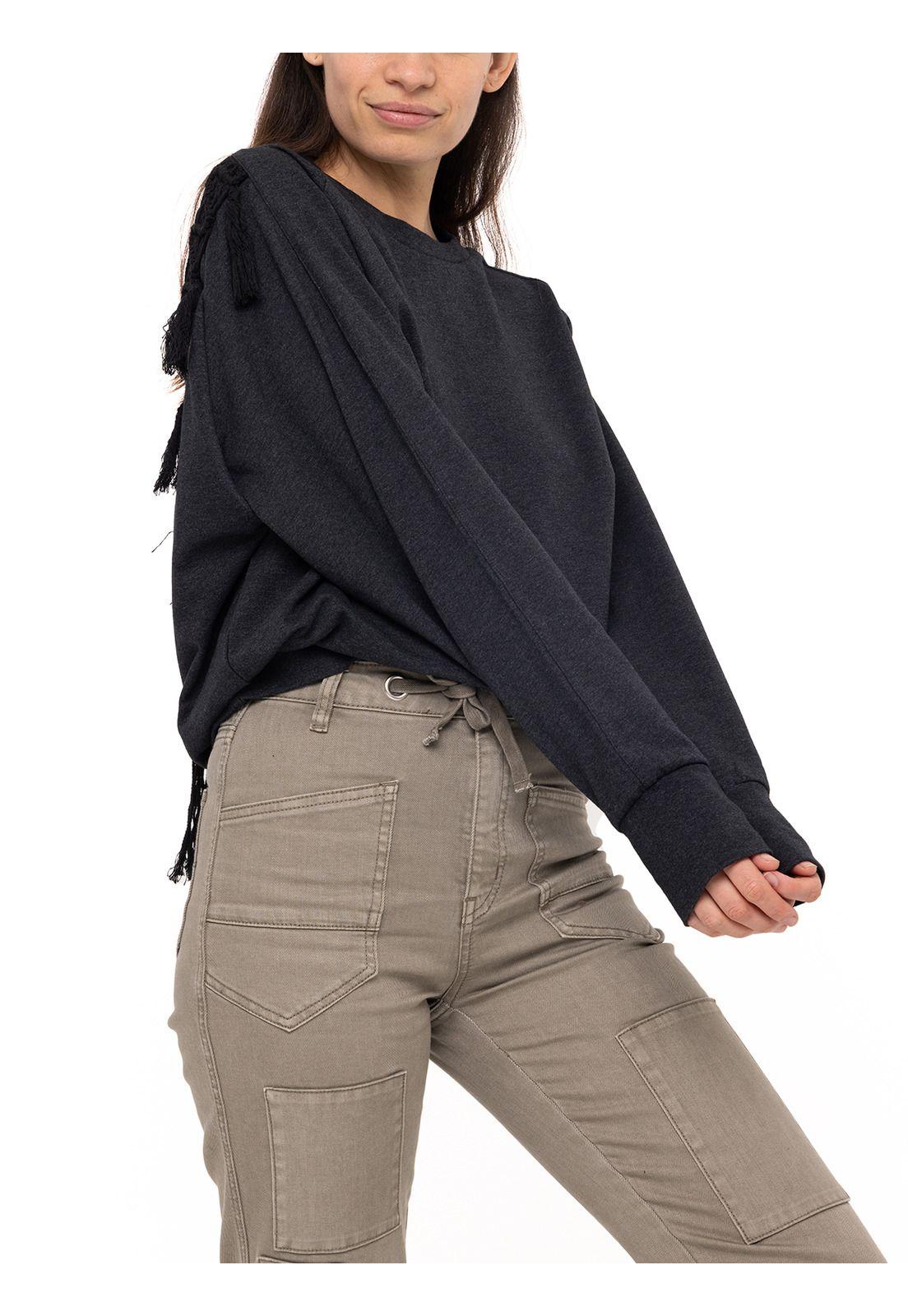 Polerón Algodón Orgánico Anara Negro Mujer-4