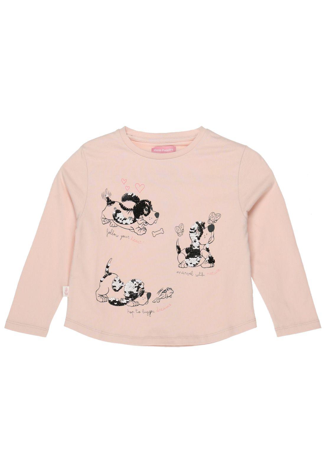 Polera Niña Puppies Rosada-0
