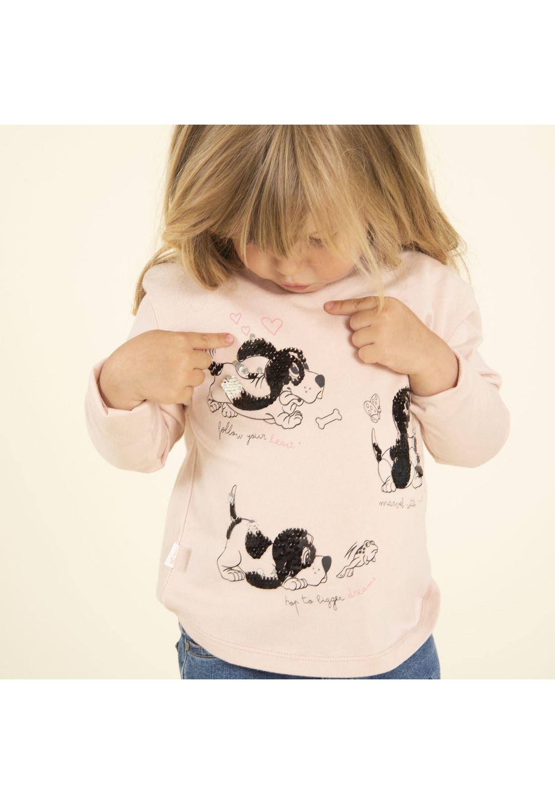Polera Niña Puppies Rosada-2