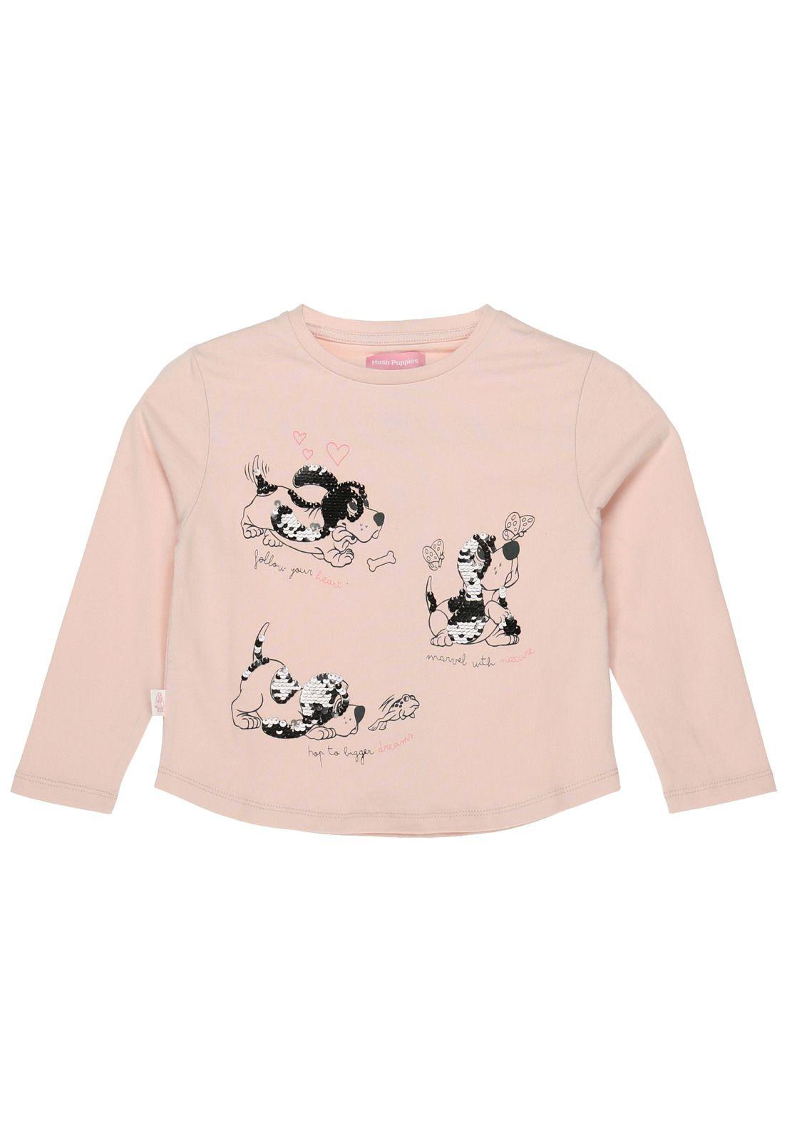 Polera Niña Puppies Rosada-3