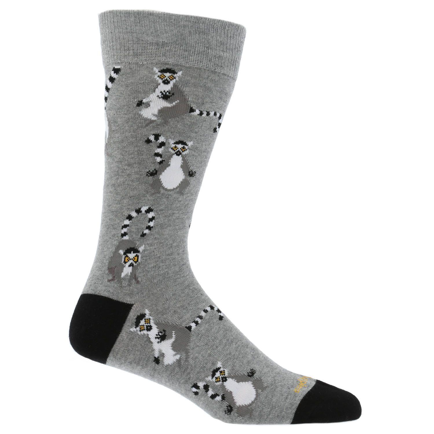 Calcetín Algodón Hombre Lemur Gris-0