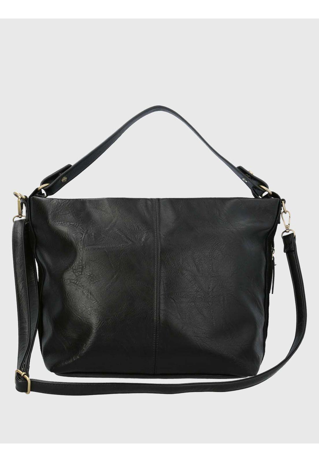 Cartera Ecocuero Mujer Laryn Hobo Negro-2