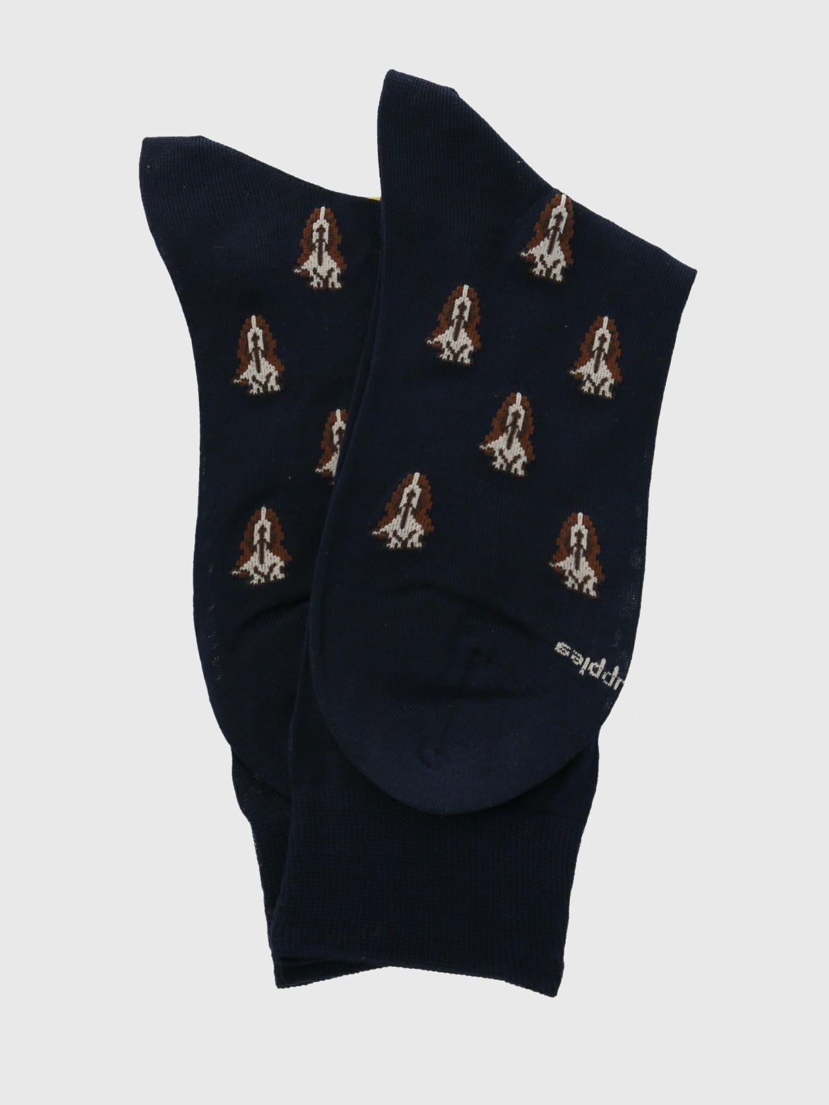 Calcetin Azul Oscuro Basset Hombre-2