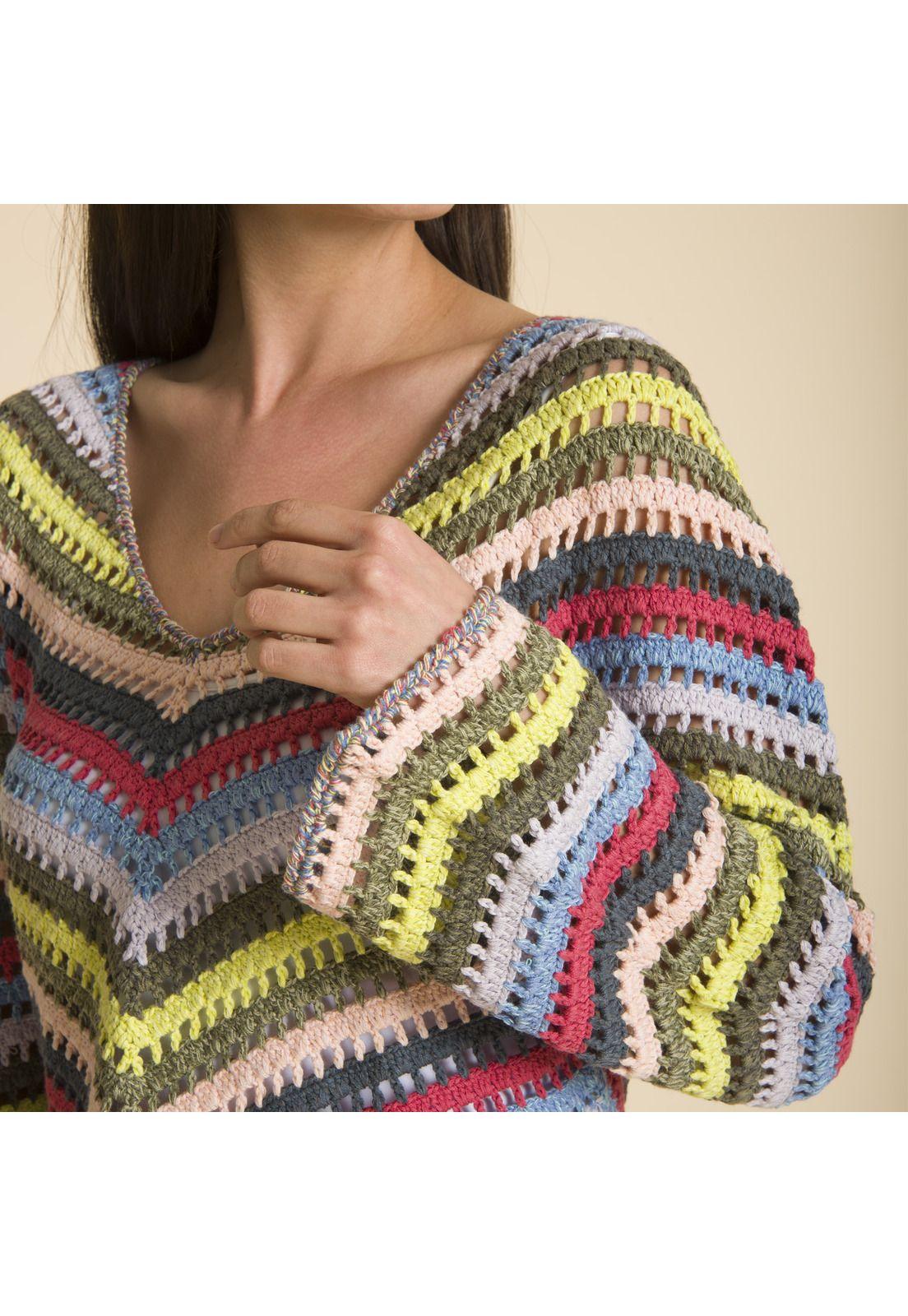 Sweater Crochet Azul-3