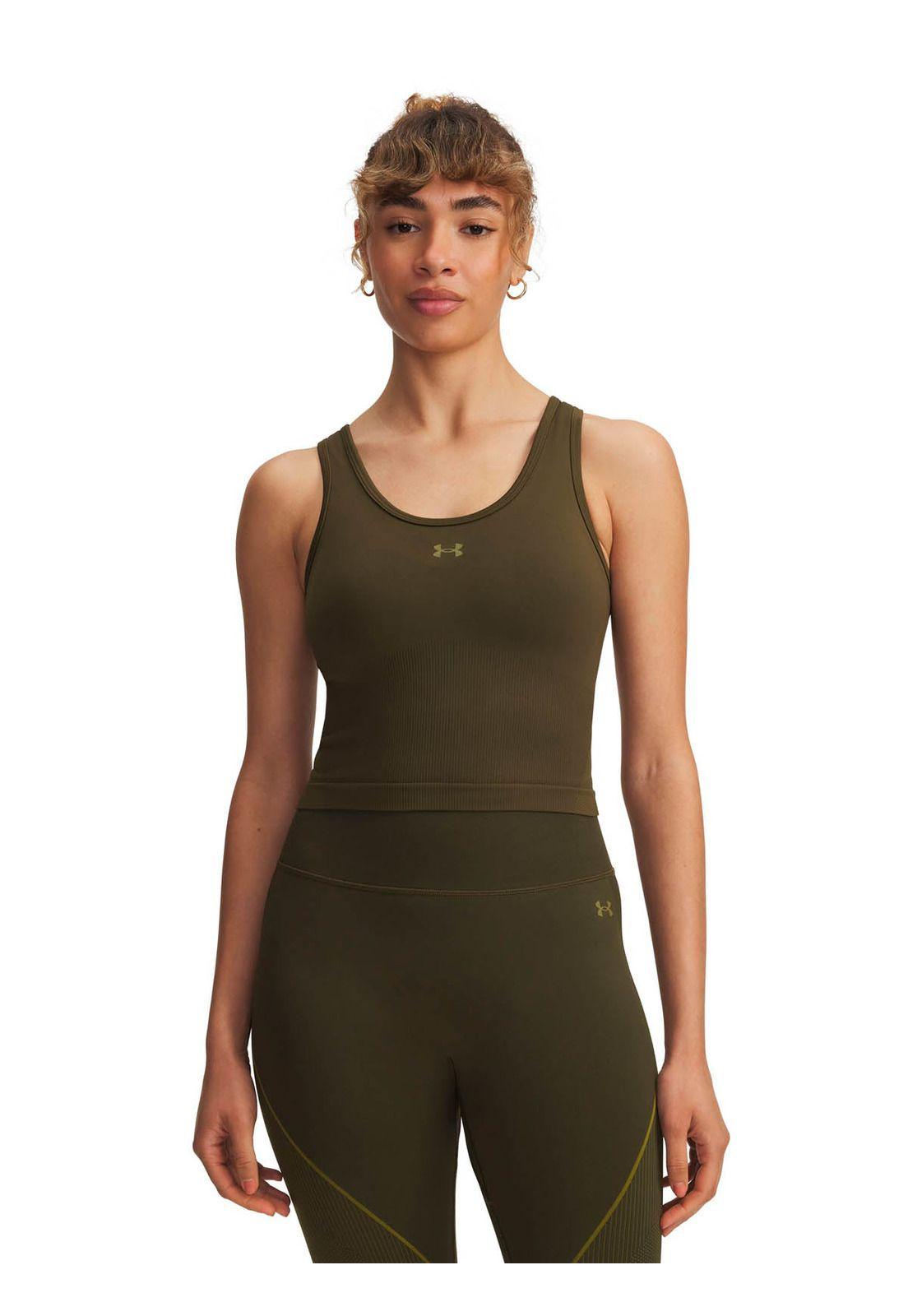 Polera Sin mangas Training  mujer Vanish Seamless verde -0