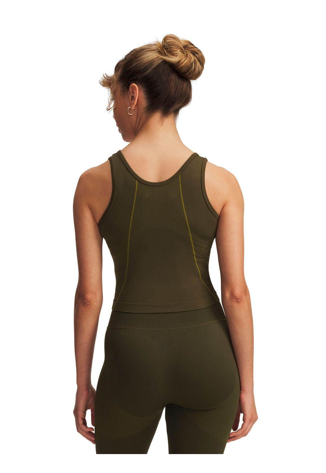 Polera Sin mangas Training  mujer Vanish Seamless verde -1