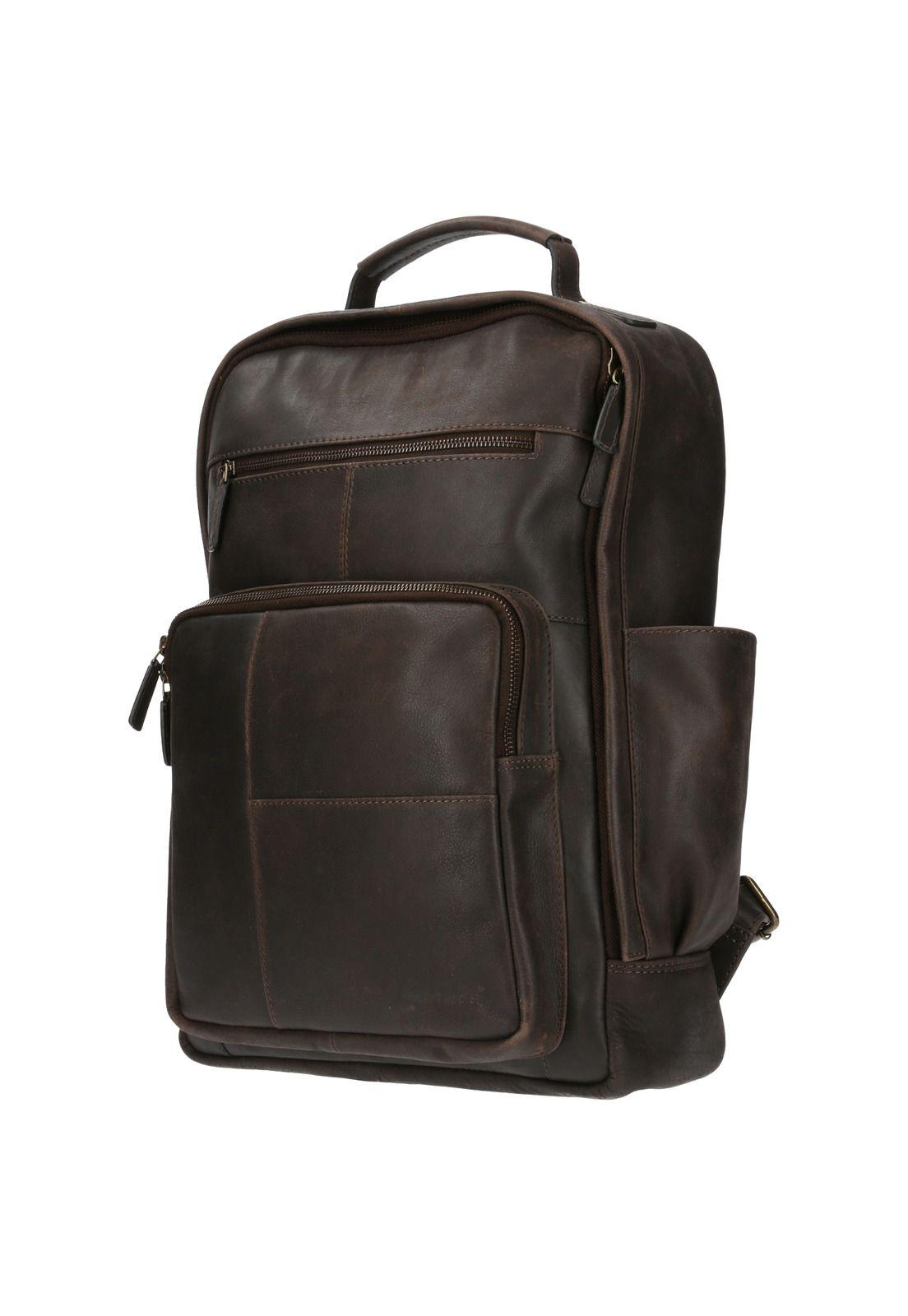 Maletín Cuero Unisex Th Dover Back Café-1