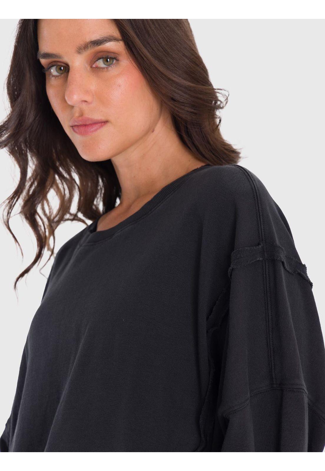 Polerón Mujer Oversize Crew Ii Negro-3