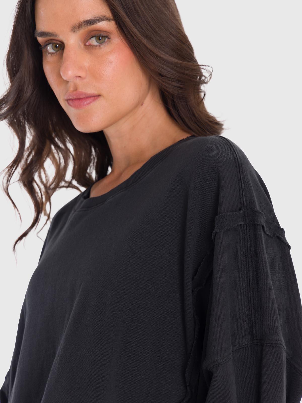 Polerón Mujer Oversize Crew Ii Negro-3