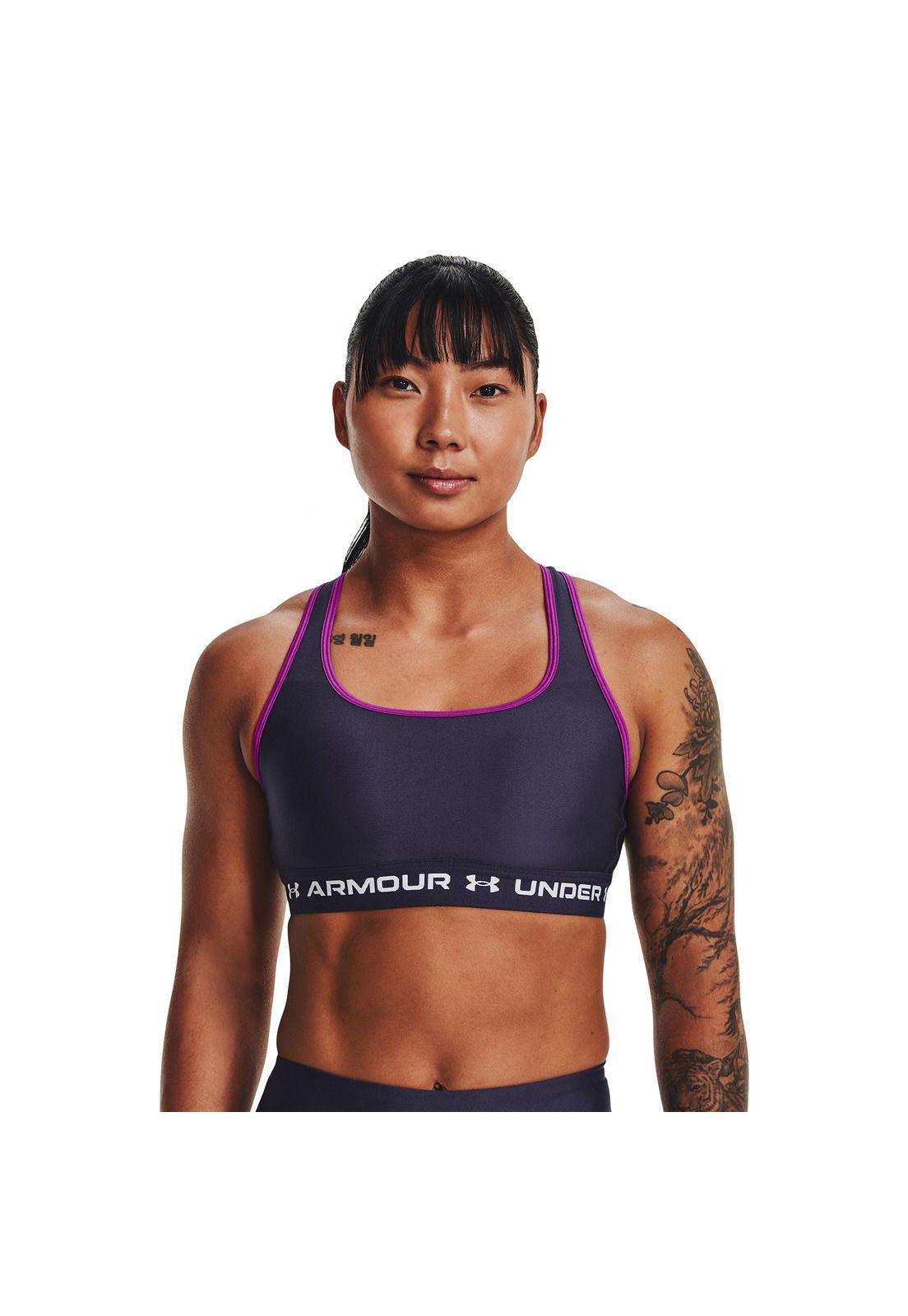 Sostén Armour Mid Crossback mujer Gris-3