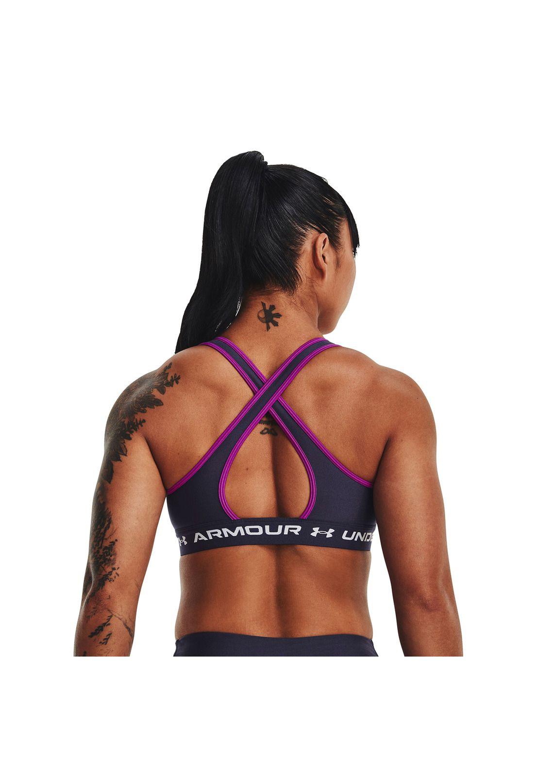 Sostén Armour Mid Crossback mujer Gris-4