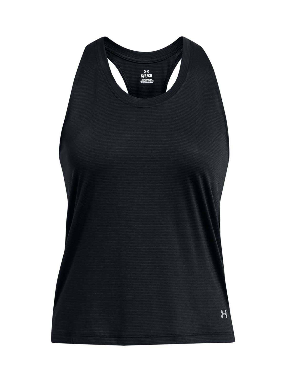 Polera sin mangas Running UA mujer Launch negro-0