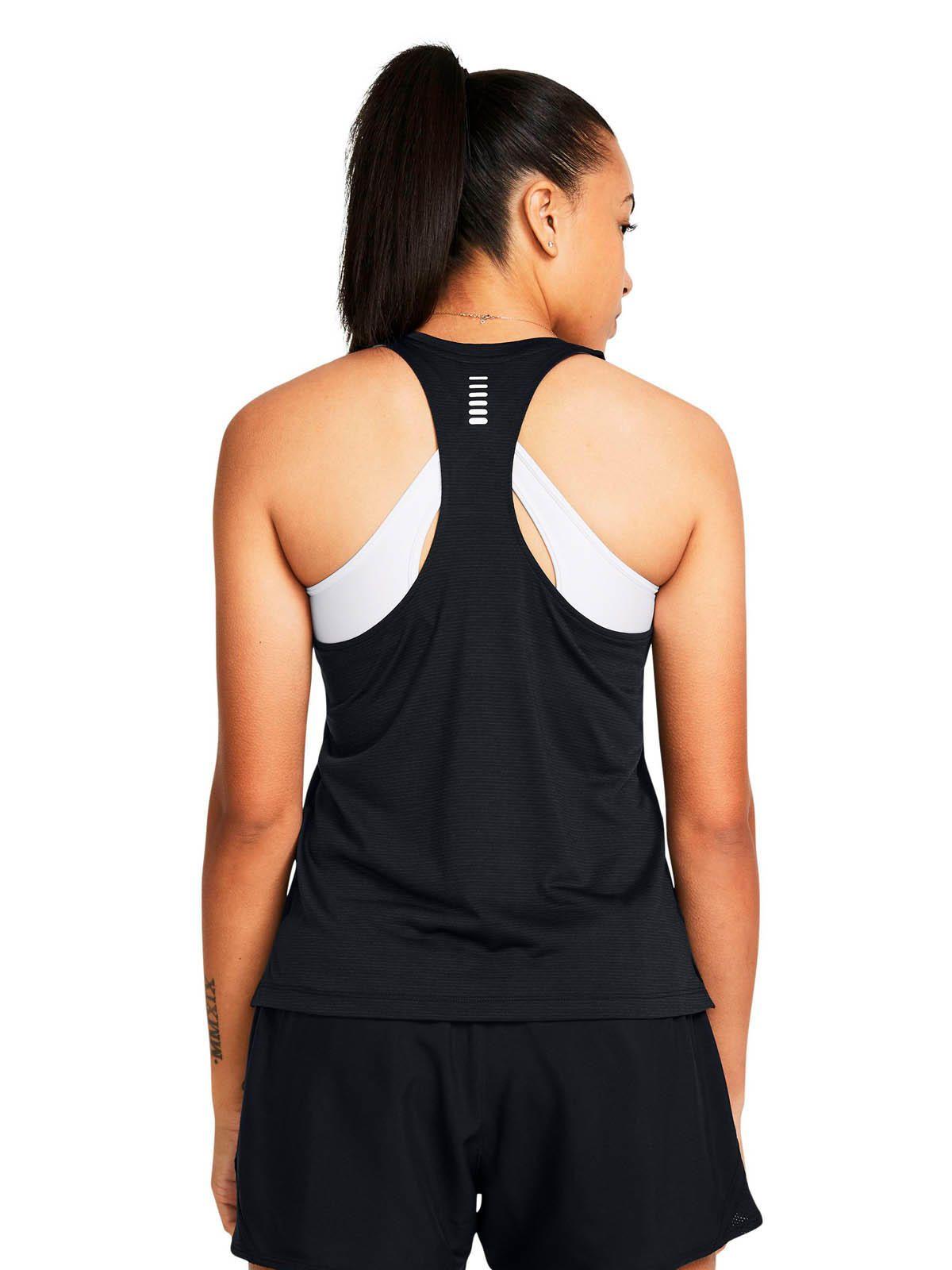 Polera sin mangas Running UA mujer Launch negro-4