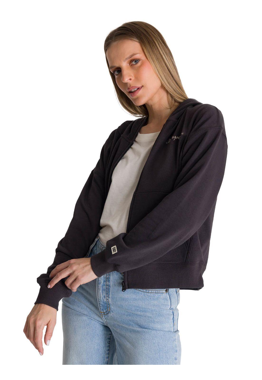 Polerón Crewneck Mujer Relaxed French Terry Negro-0