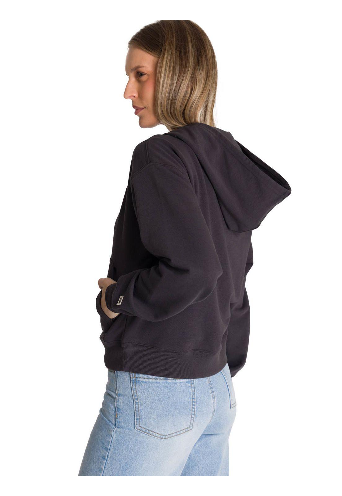 Polerón Crewneck Mujer Relaxed French Terry Negro-4