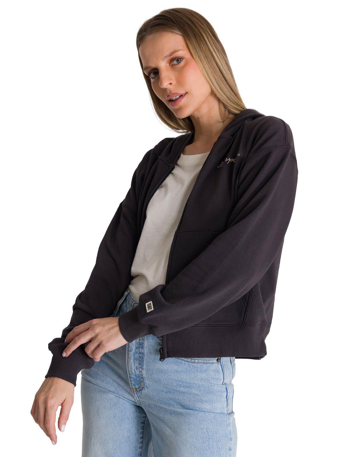 Polerón Crewneck Mujer Relaxed French Terry Negro-0