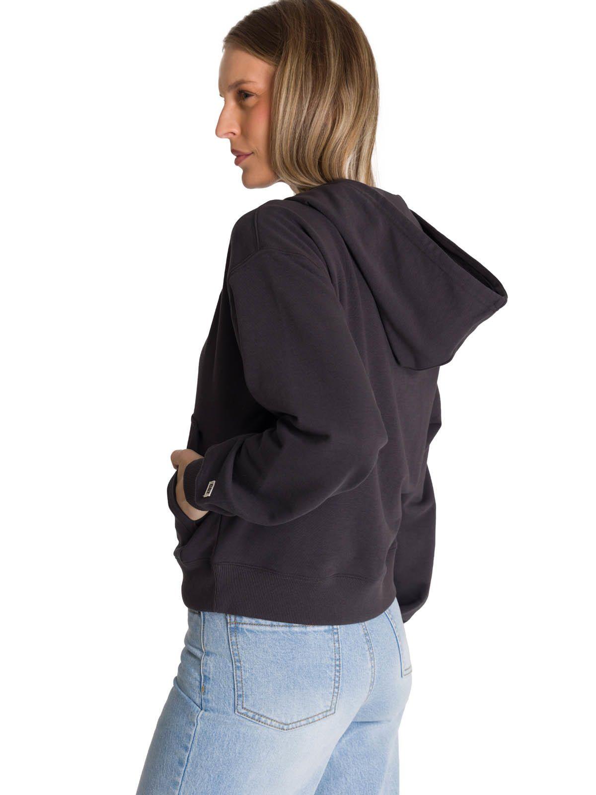 Polerón Crewneck Mujer Relaxed French Terry Negro-4