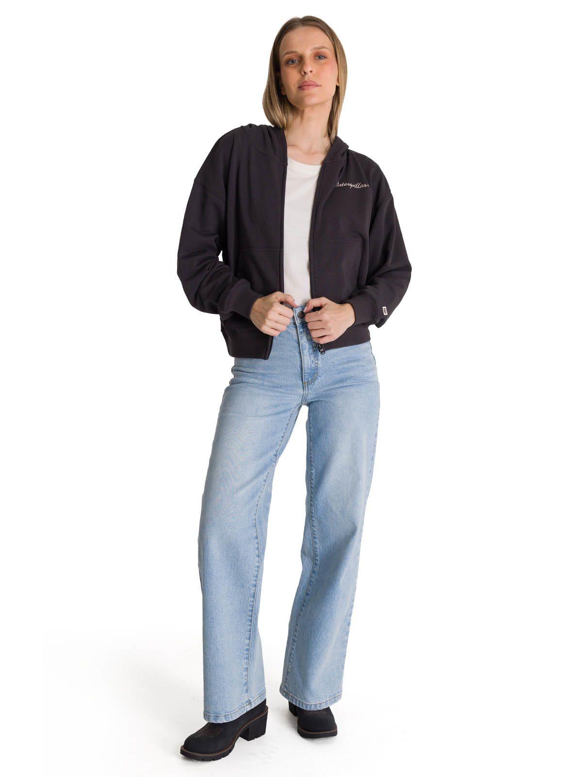 Polerón Crewneck Mujer Relaxed French Terry Negro-6