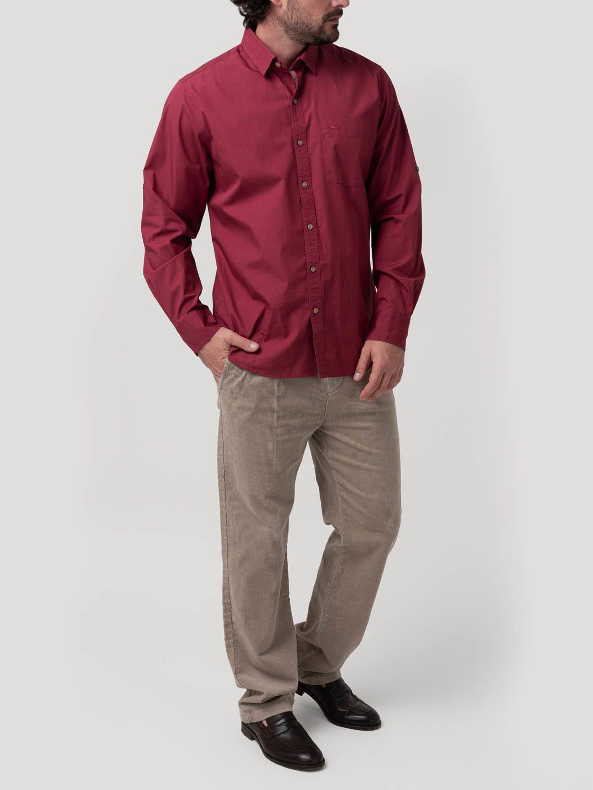 Camisa Algodón Orgánico Hombre Galiton Burdeo Rockford-7
