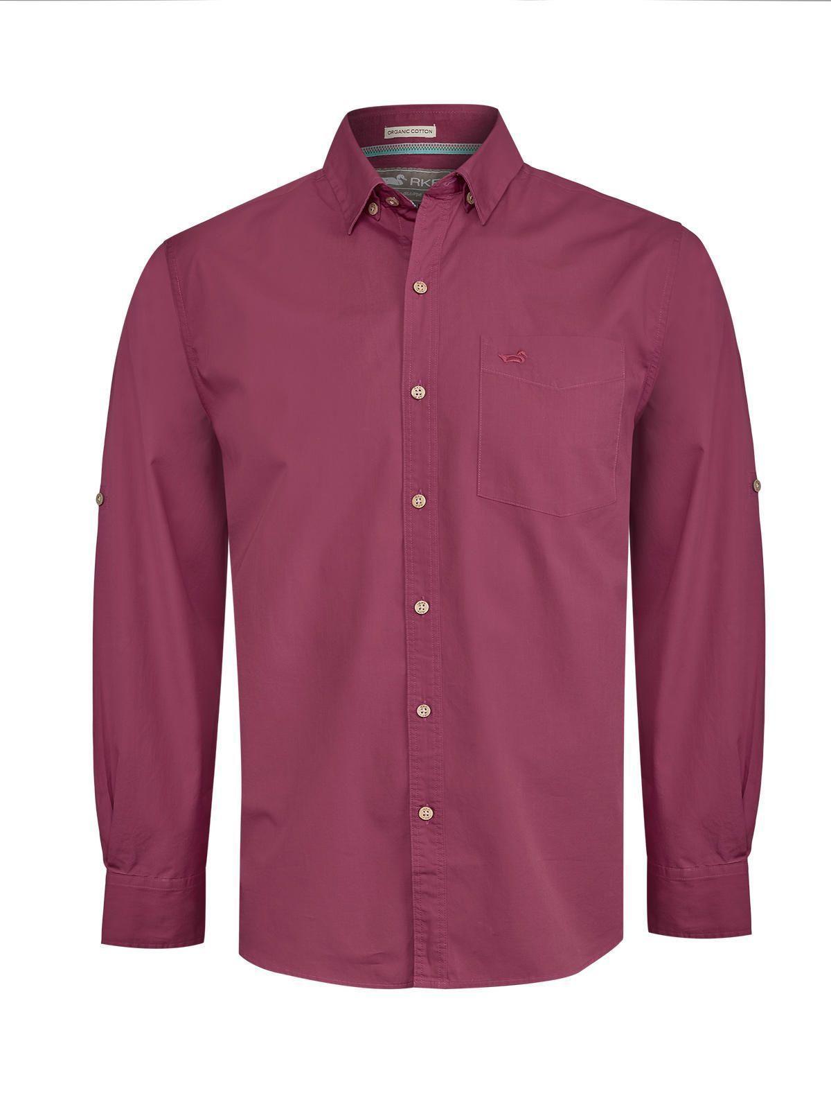 Camisa Algodón Orgánico Hombre Galiton Burdeo Rockford-0