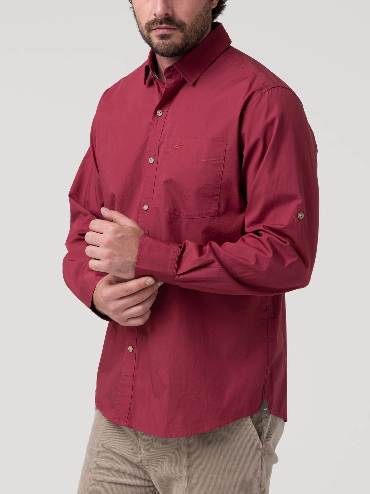 Camisa Algodón Orgánico Hombre Galiton Burdeo Rockford-4