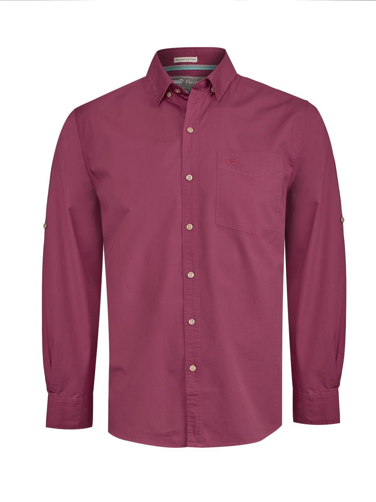 Camisa Algodón Orgánico Hombre Galiton Burdeo Rockford-0