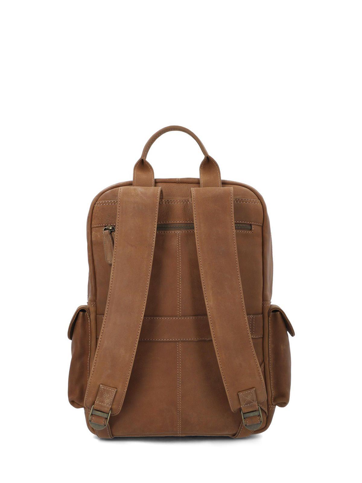Mochila Cuero Unisex Th Harper Back Café-3