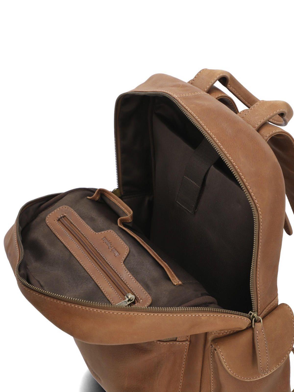 Mochila Cuero Unisex Th Harper Back Café-6