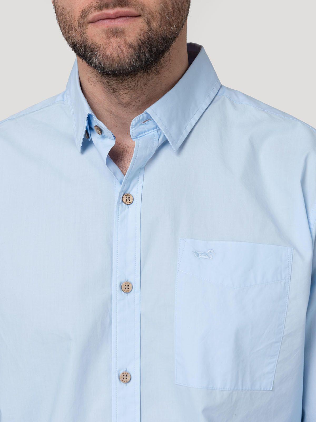 Camisa Algodón Orgánico Hombre Galiton Celeste-6