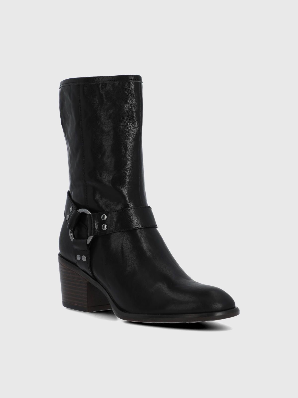 Bota Cuero Mujer Mayda Negra-0