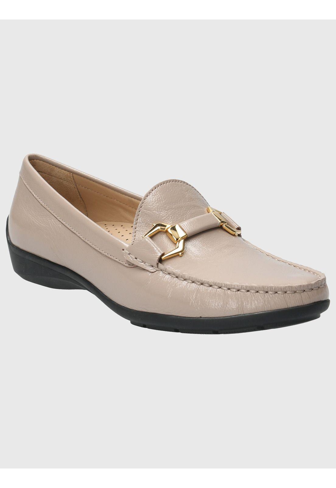 Mocasín Cuero Mujer Natalia Beige-0