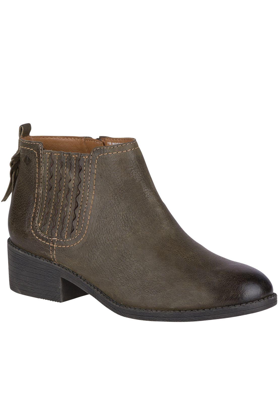 Botín Cuero Juniper Bree Verde oscuro Mujer Sperry-0