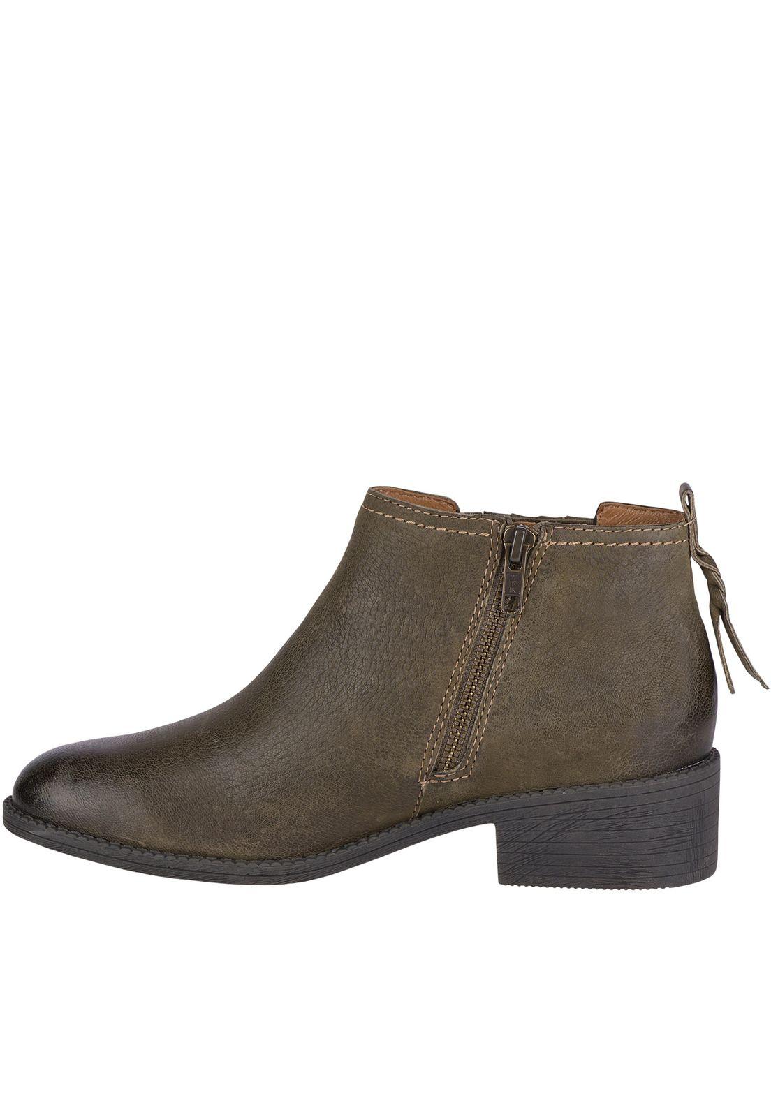 Botín Cuero Juniper Bree Verde oscuro Mujer Sperry-2